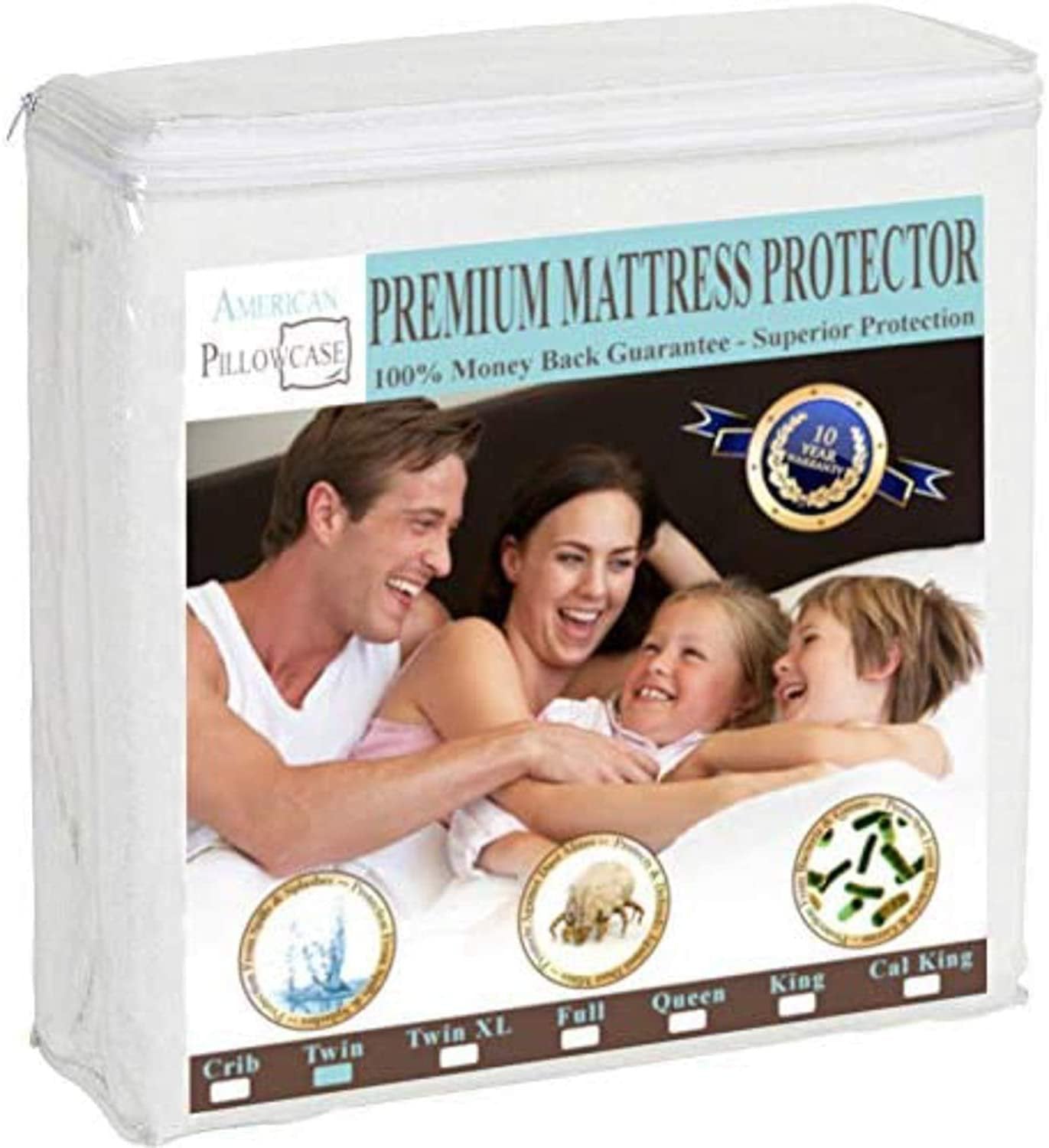 American Pillowcase Mattress Protector Hypoallgenic Waterproof Vinyl F